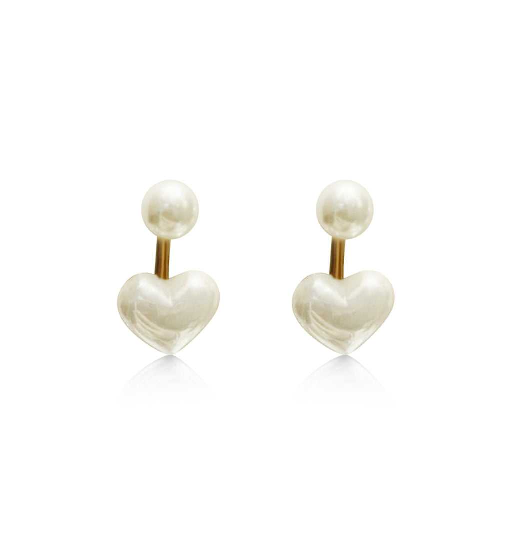 PEARL HEART EARRINGS – Sacred Heart Collections