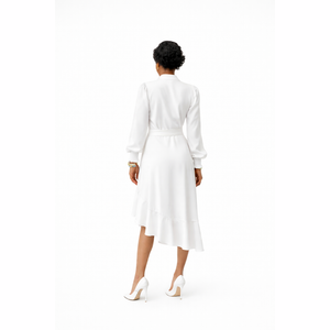 SORORITY WHITE WRAP DRESS – Sacred Heart Collections SORORITY WHITE WRAP DRESS – Sacred Heart Collections
