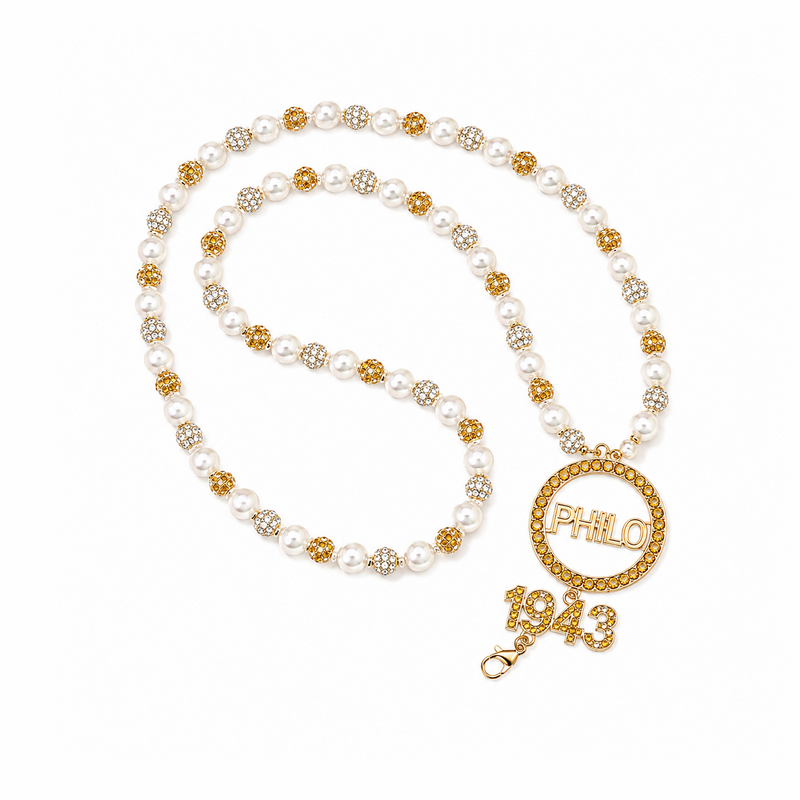 Philo Pearl + Rhinestone Lanyard