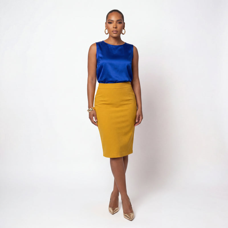 Sigma Gamma Rho Gold Straight Skirt