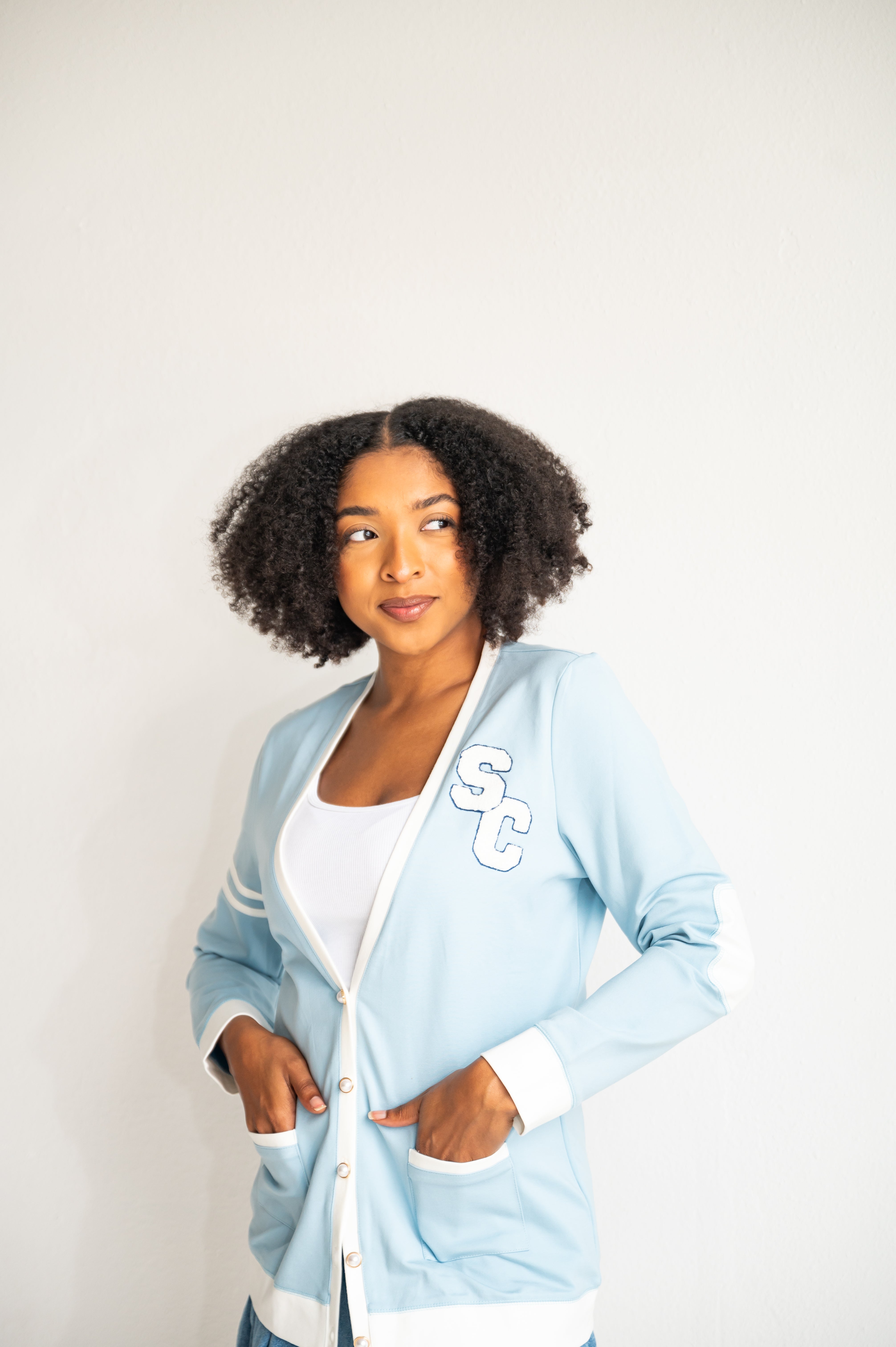 Spelman True Blue Collection Varsity Cardigan – Sacred Heart Collections