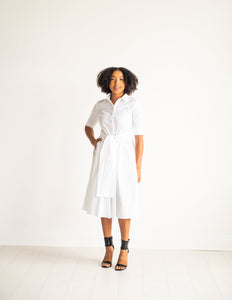 plain dress white Millie Crepe Mini Dress