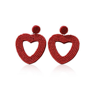 Valentines Beaded Heart Earrings — The Horseshoe Crab