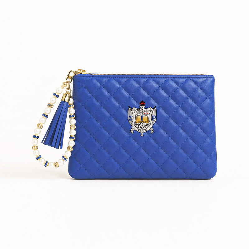 Sigma Gamma Rho Quilted Tech Pouch - Blue