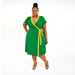 Chi Eta Phi Sorority, Inc Wrap Dress Green / 2XL
