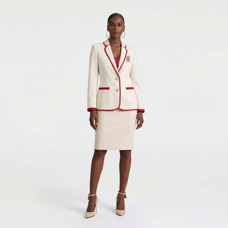 DST Houston Metropolitan Alumnae Chapter Knit Tipped Blazer