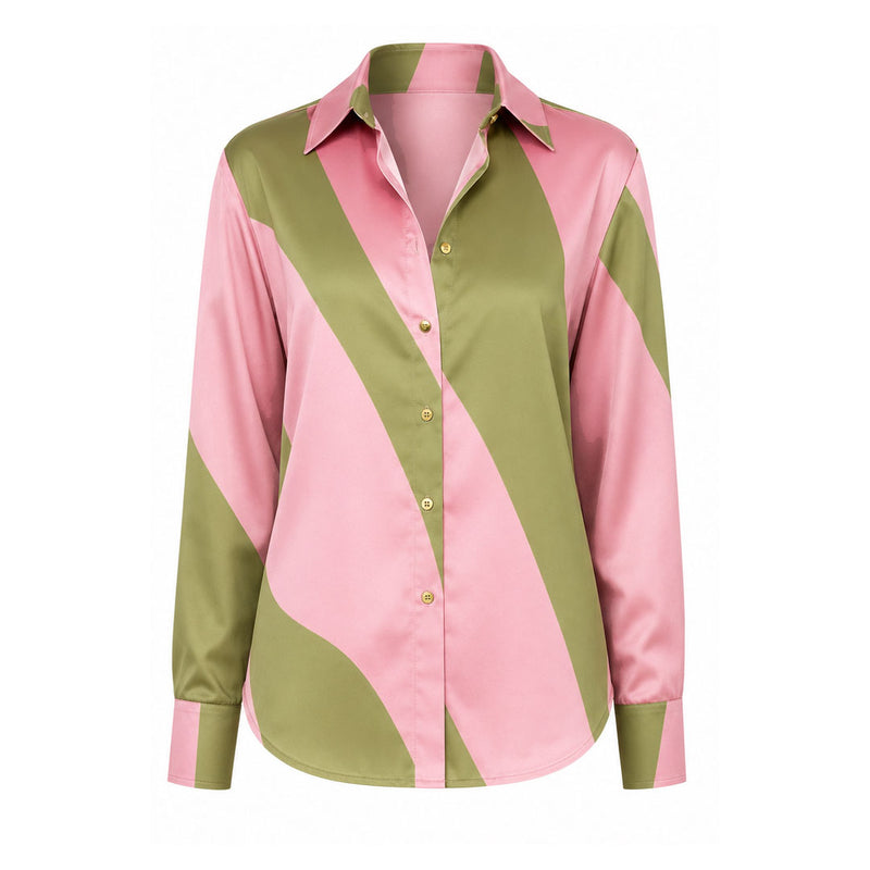 AKA Printed Satin Blouse
