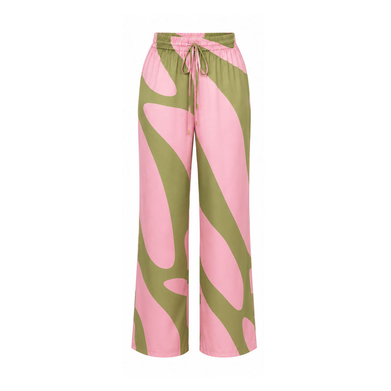 AKA Printed Satin Pants