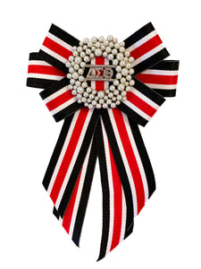 DST PEARL  BOW TIE BROOCH